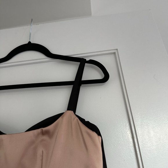 NWT Milly Tara Sheath Mini Cocktail Dress Bodycon Black Strap Sz 2 Blush - Picture 5 of 8